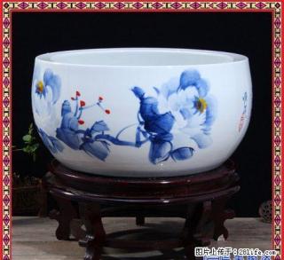景德镇陶瓷风水纳财养鱼缸花盆水仙睡碗莲水培瓷缸聚宝盆 - 桂林28生活网 www.28life.net