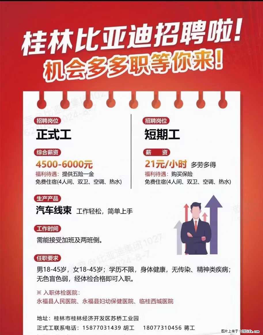 桂林比亚迪招聘啦！招聘岗位：正式工、短期工 - 汽车制造/服务 - 招聘求职 - 桂林分类信息 - 桂林28生活网 www.28life.net