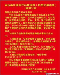 平乐县长滩农产品物流园（柿饼交易市场）启用公告 - 桂林28生活网 www.28life.net